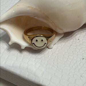 Gold Smiley Face Ring